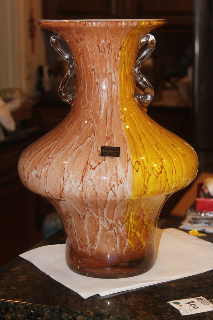 Large Art Glass Vase - 2