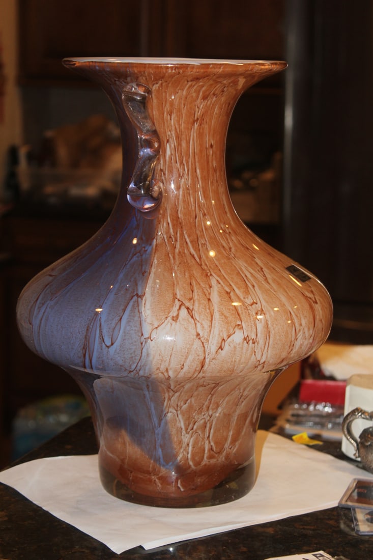 Large Art Glass Vase - 4