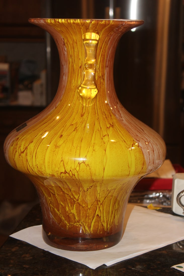 Large Art Glass Vase - 5