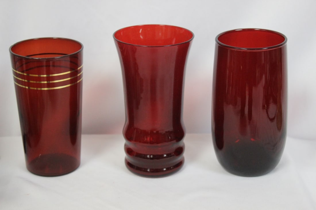 Lot of 5 Ruby Red Tumblers - 2