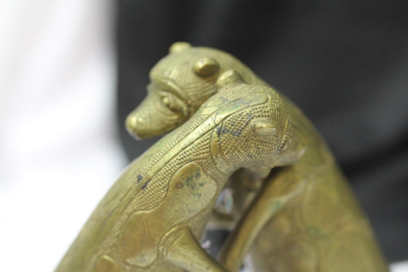 A Bronze or Brass Fighting Dogs - 2