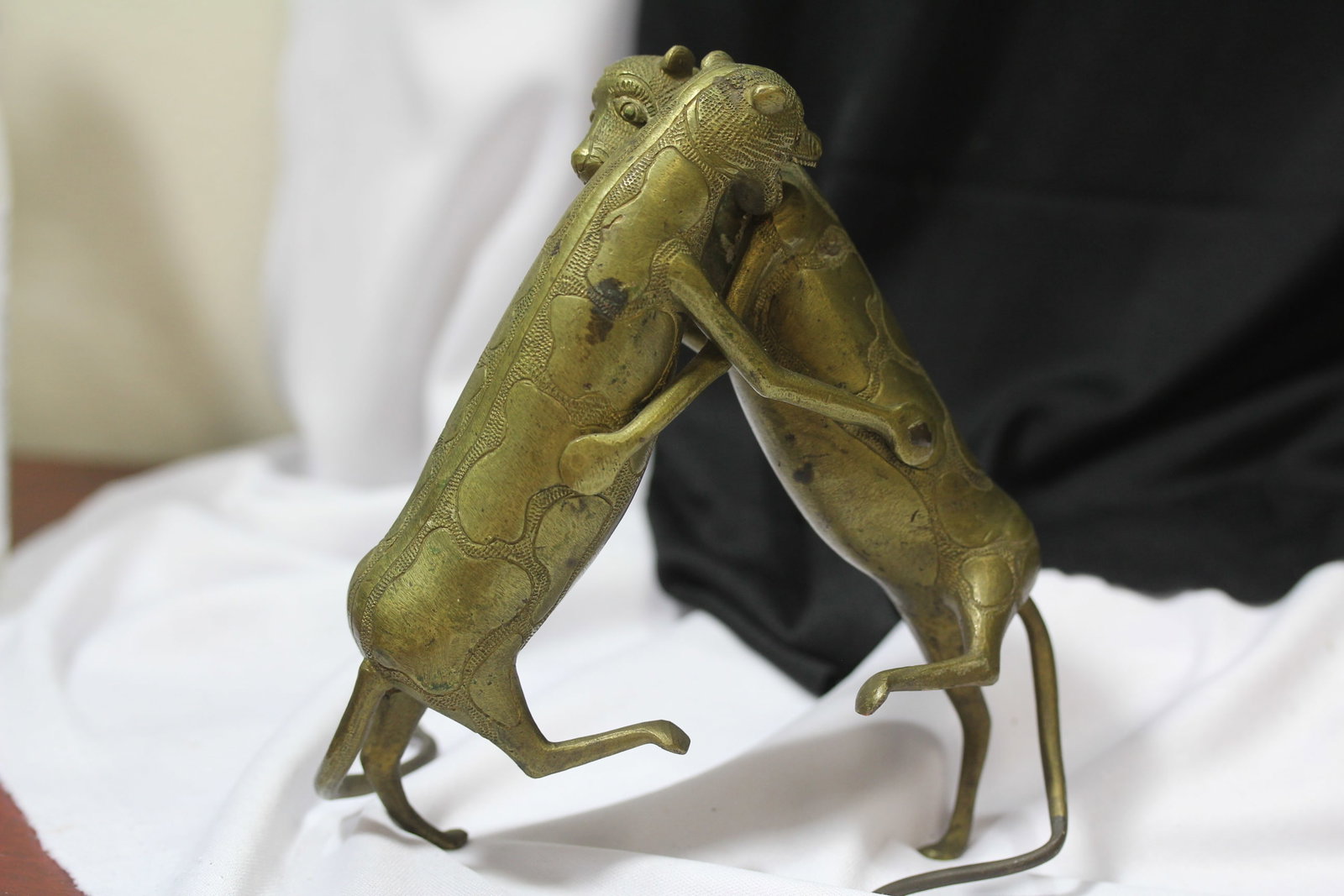 A Bronze or Brass Fighting Dogs - 6