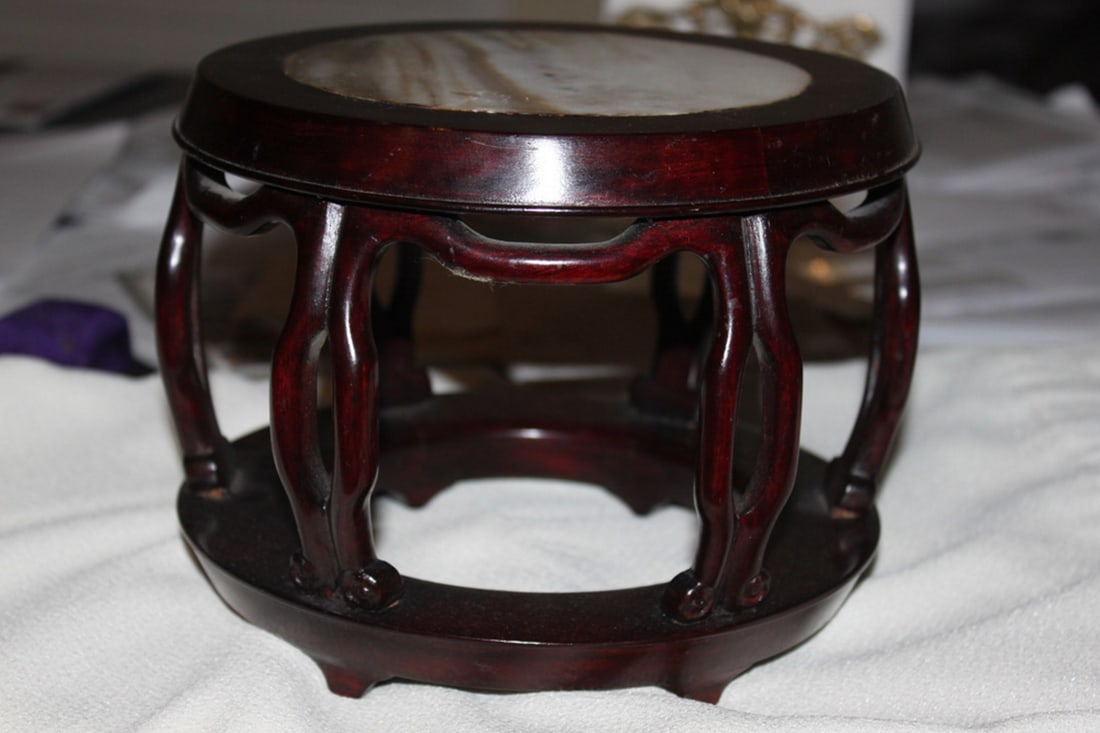 Marble top Chinese Rosewood Stand - 6