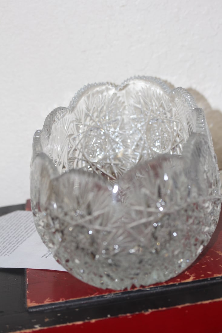 Beautiful Cut Glass Bowl - 4