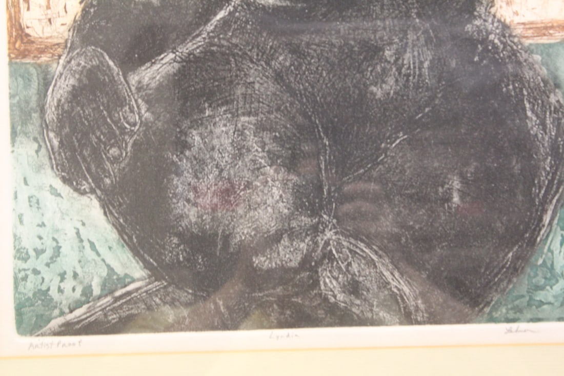 Framed Nude Lithograph by Lehman - 2