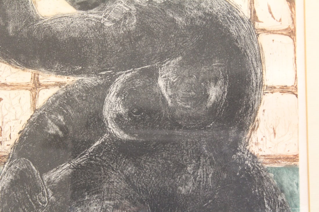 Framed Nude Lithograph by Lehman - 3