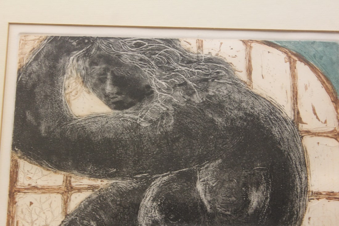Framed Nude Lithograph by Lehman - 4