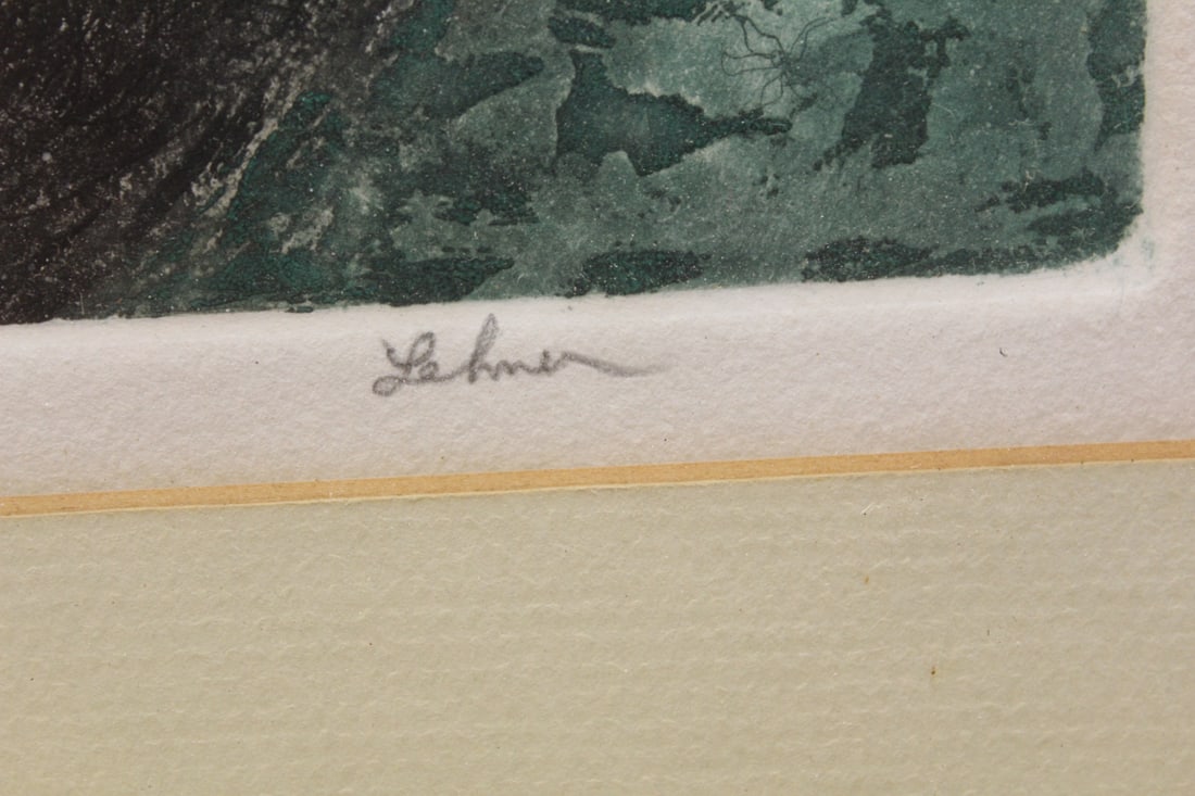Framed Nude Lithograph by Lehman - 7