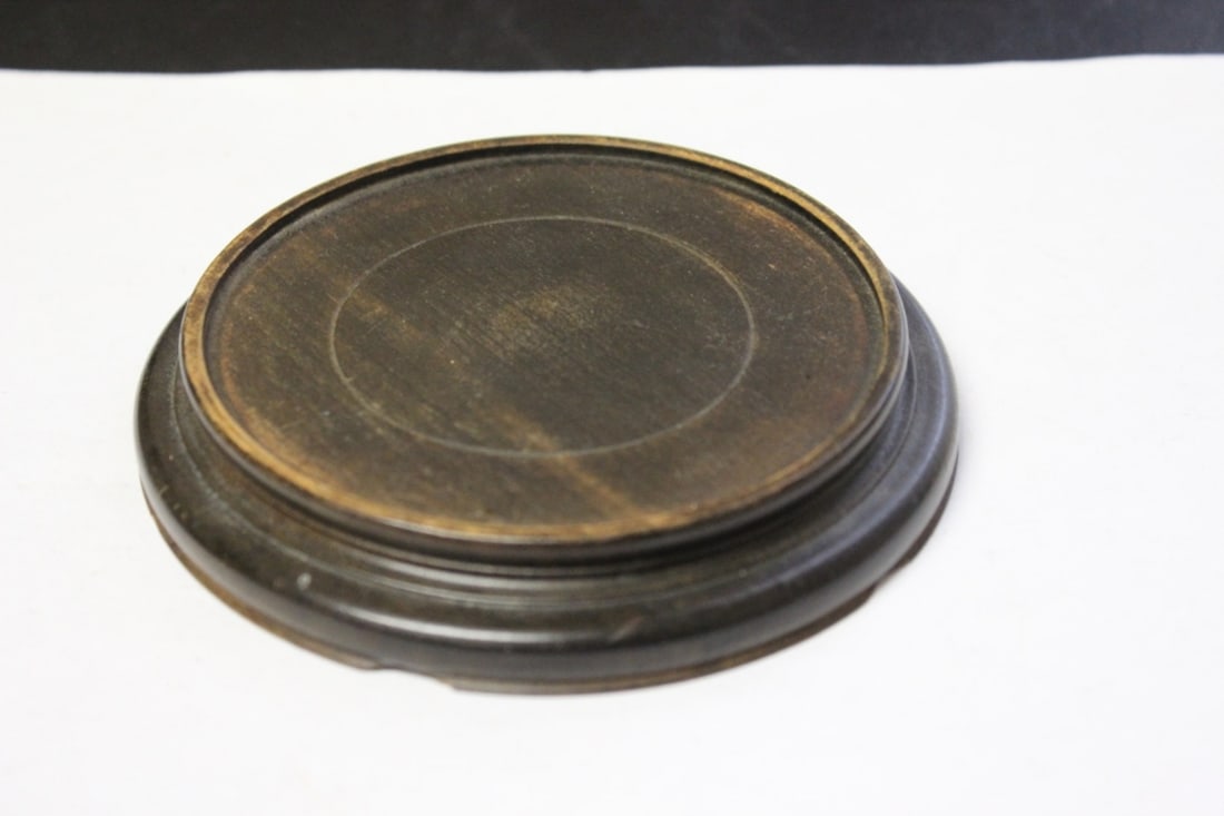 A Vintage Chinese Wooden Stand: Inside diameter= 4"