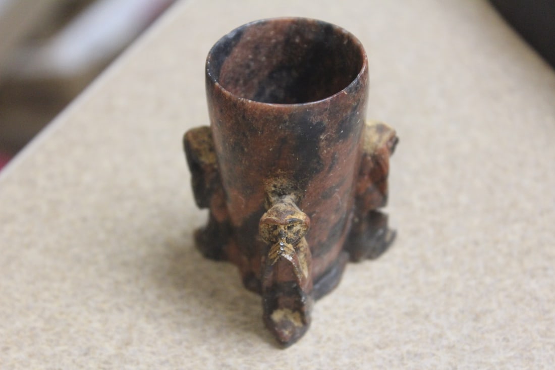 Antique Chinese Soapstone Toothpick Holder - 3