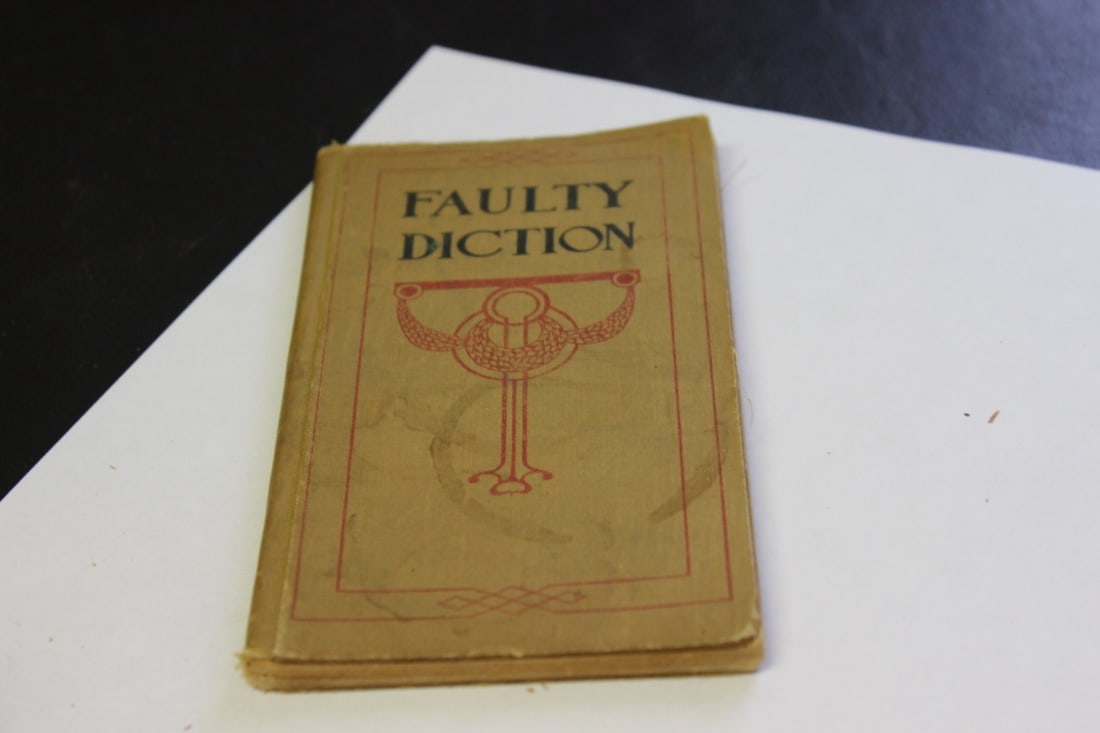 Hardcover Book - Faulty Diction by Chrales Scott: a thin book - as shown on photos
