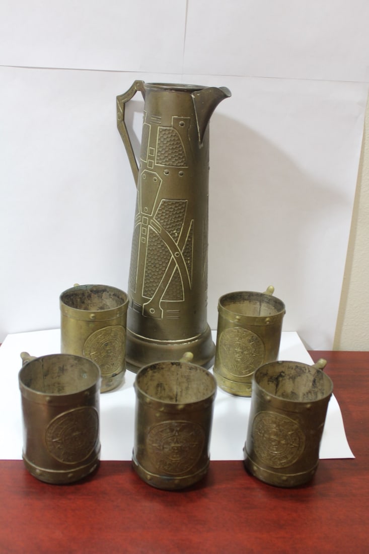Set of 6 Mission Style Arts and Crafts Copper Set (1 of 11)