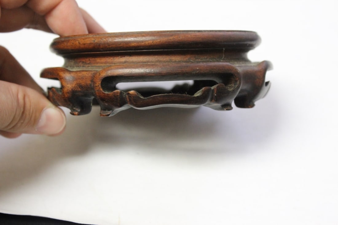 A Vintage Chinese Carved Wooden Stand - 2