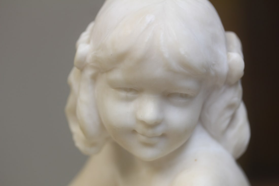 Antique Signed Fischel Alabaster of a Nude Girl - 2
