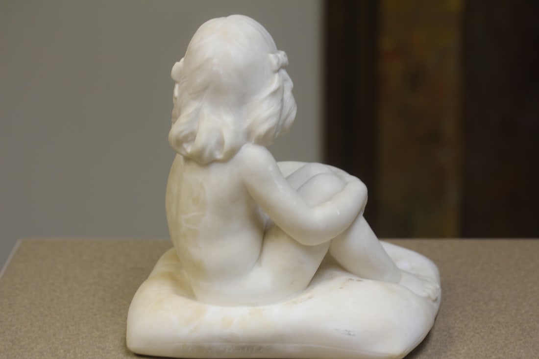Antique Signed Fischel Alabaster of a Nude Girl - 4
