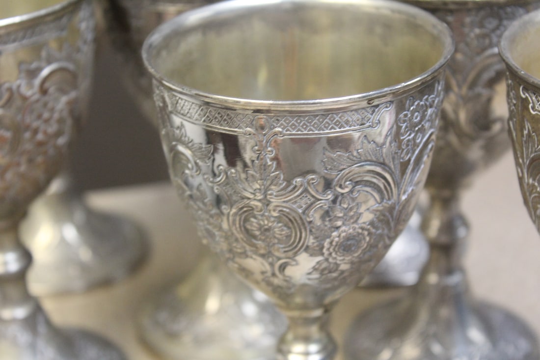 Ornate Silverplate Goblets - 3
