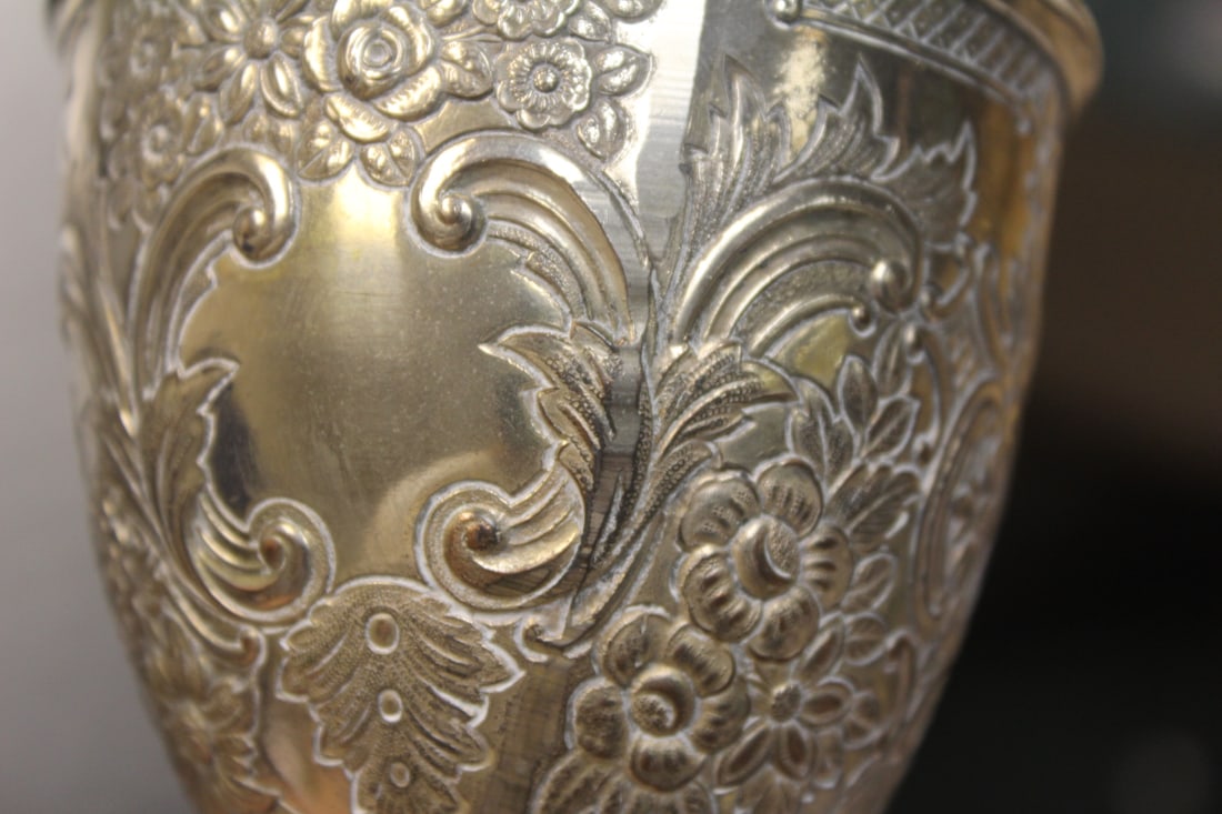 Ornate Silverplate Goblets - 4