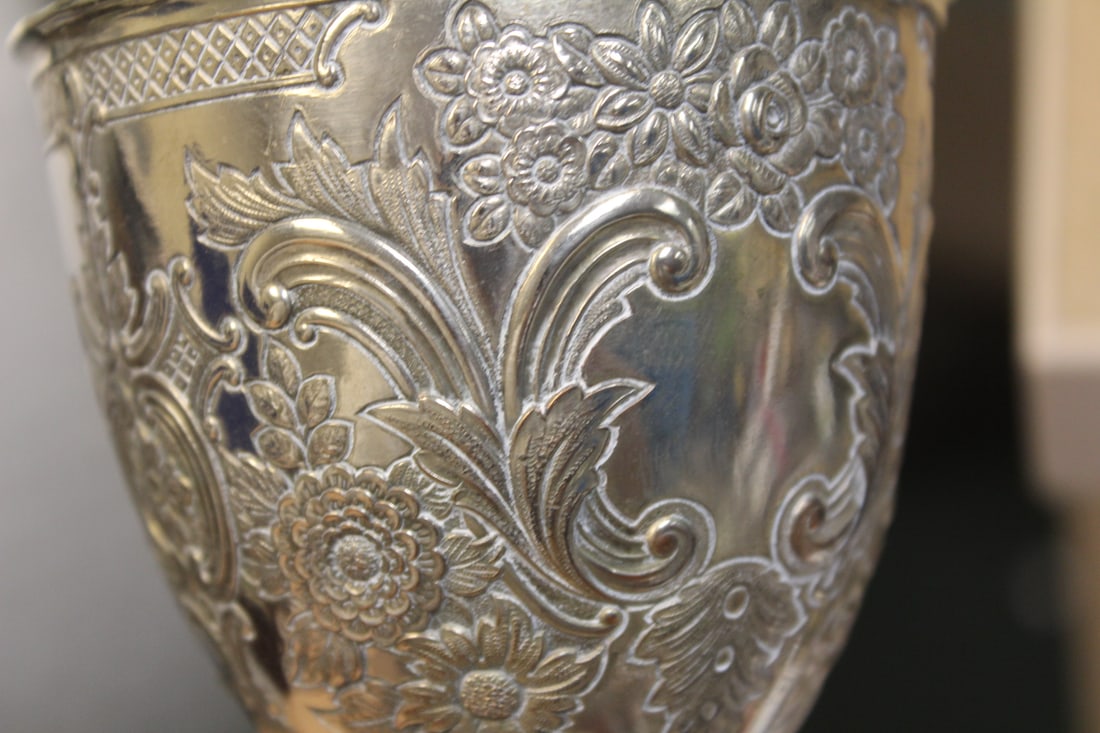 Ornate Silverplate Goblets - 8