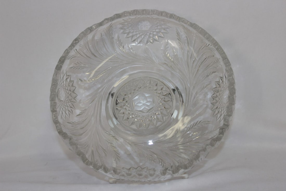 A Pressed Glass Bowl: 8 1/2" in diameter
