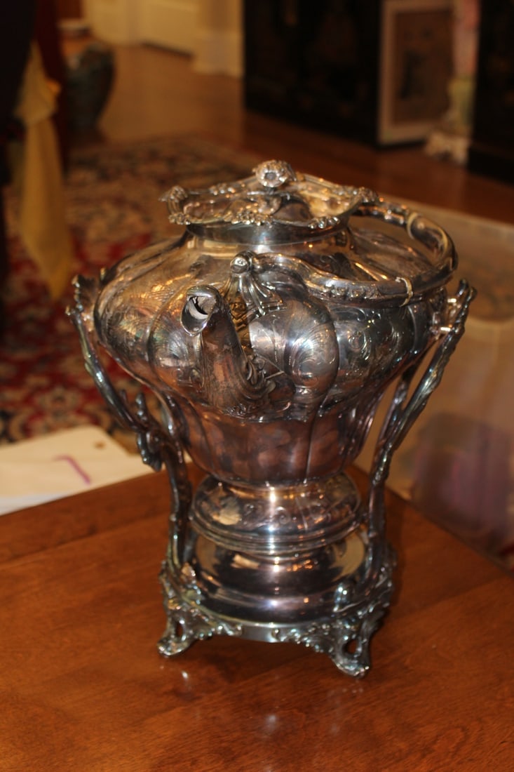 Victorian Silverplate Kettle Warmer - 2