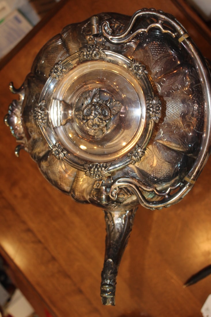 Victorian Silverplate Kettle Warmer - 3