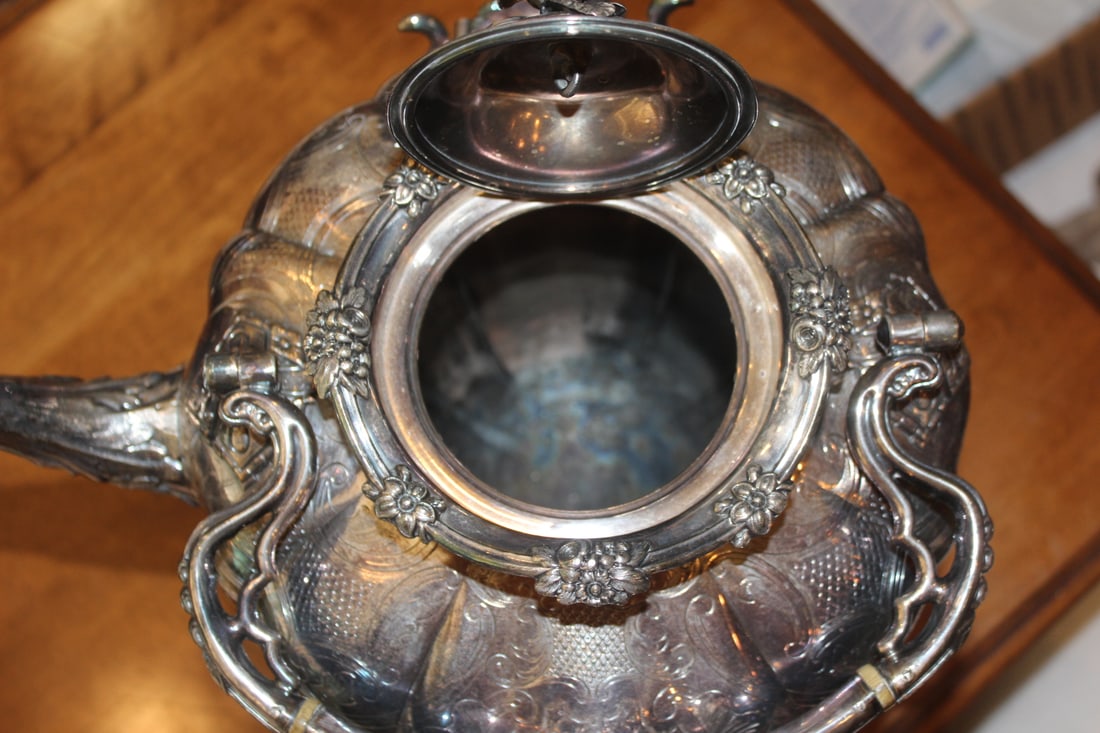 Victorian Silverplate Kettle Warmer - 4