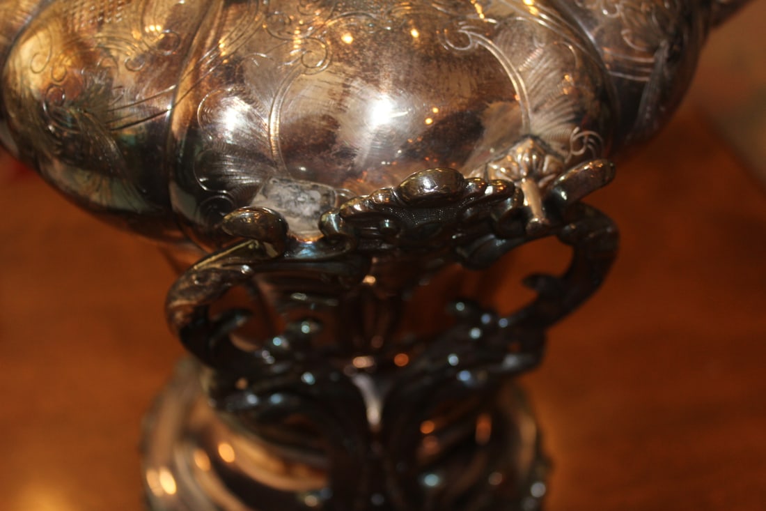 Victorian Silverplate Kettle Warmer - 7