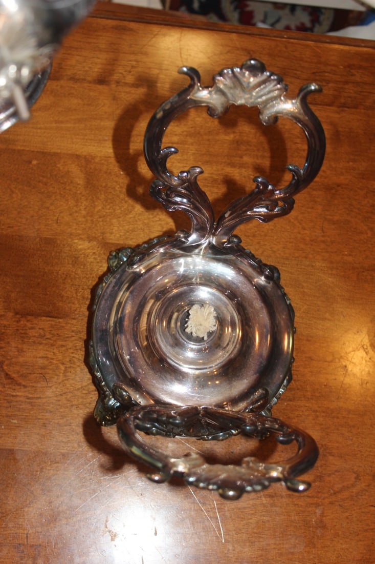 Victorian Silverplate Kettle Warmer - 8