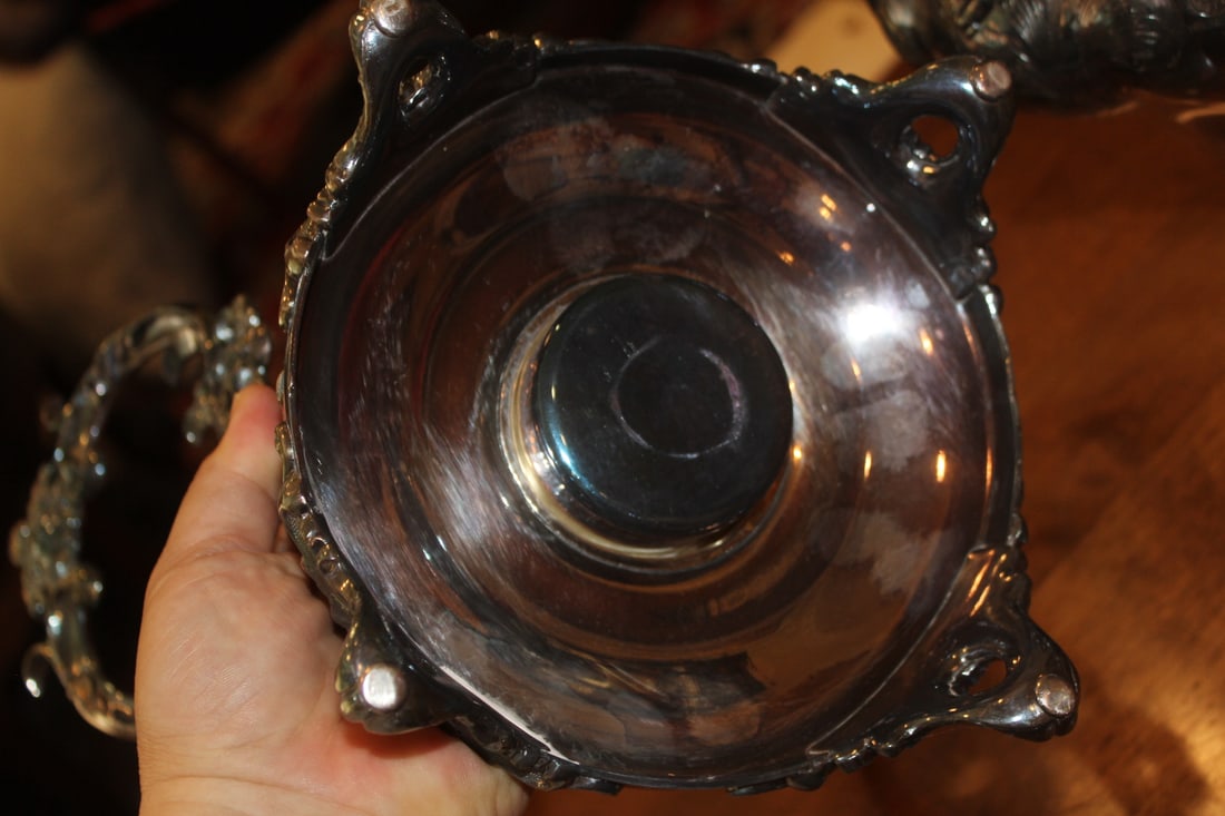 Victorian Silverplate Kettle Warmer - 9