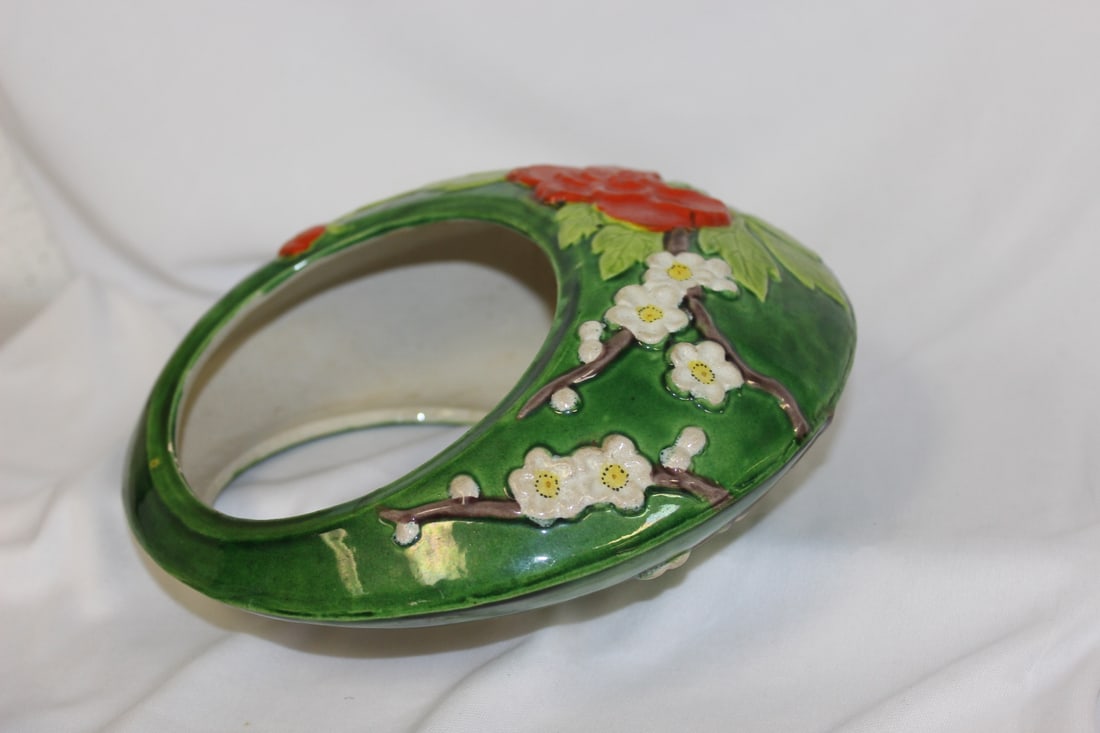 A Japanese Ceramic Ikebana Hanging Basket - 5