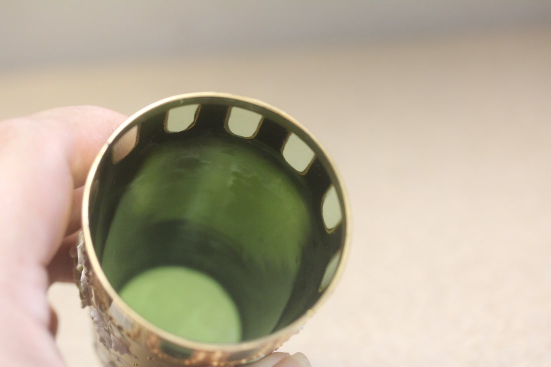 Repousse Green Glass Cup - 4