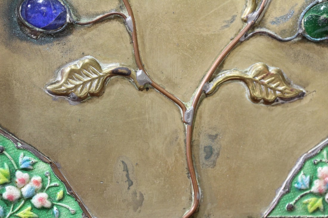 A Chinese Closinne and Stone Panel - 5