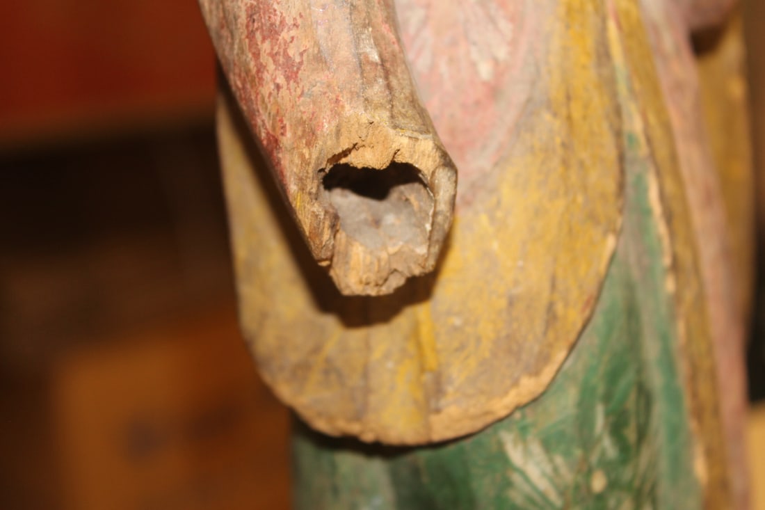 Antique Wooden Polychrome Icon - 6
