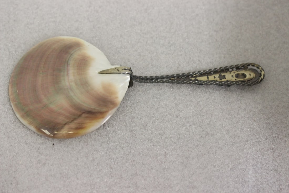 Russian Filigree and Enamel Mother of Pearl Spoon - 4
