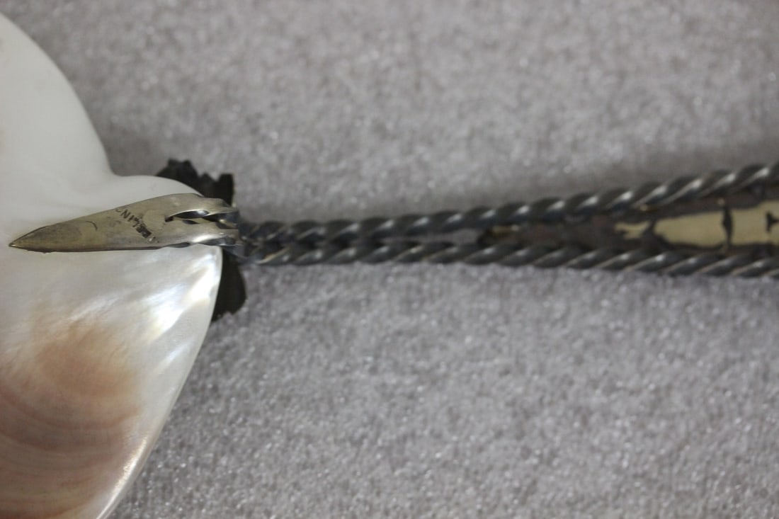 Russian Filigree and Enamel Mother of Pearl Spoon - 6