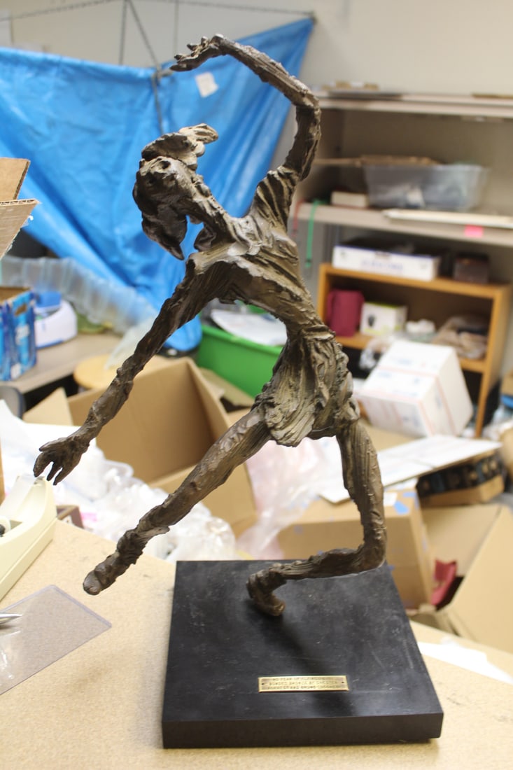 Chester Forest Bronze: please note: one pinky finger appeared to be missing - overall= 18 3/4" tall