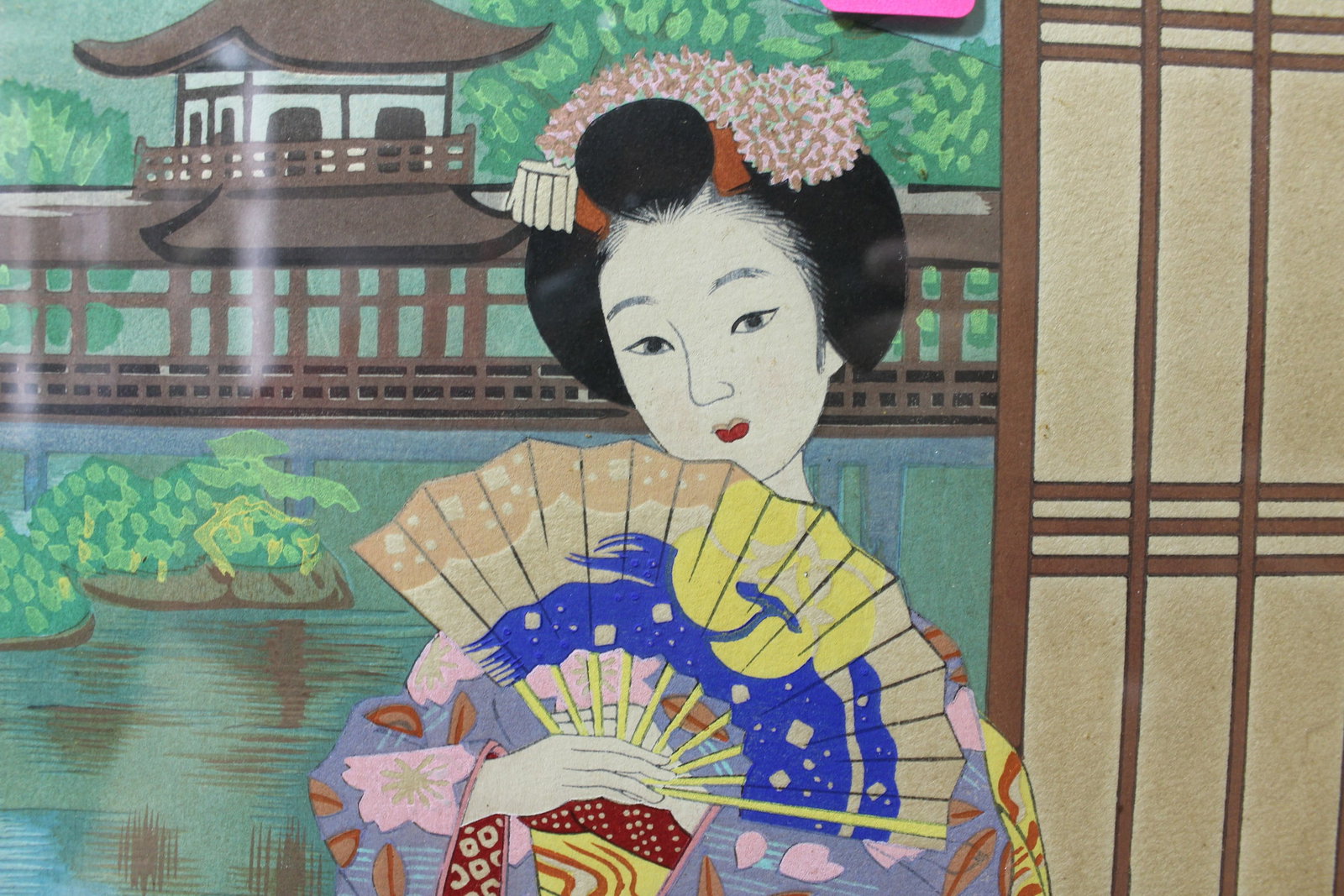 A Vintage Signed Japanese Pastel or Watercolor - 12