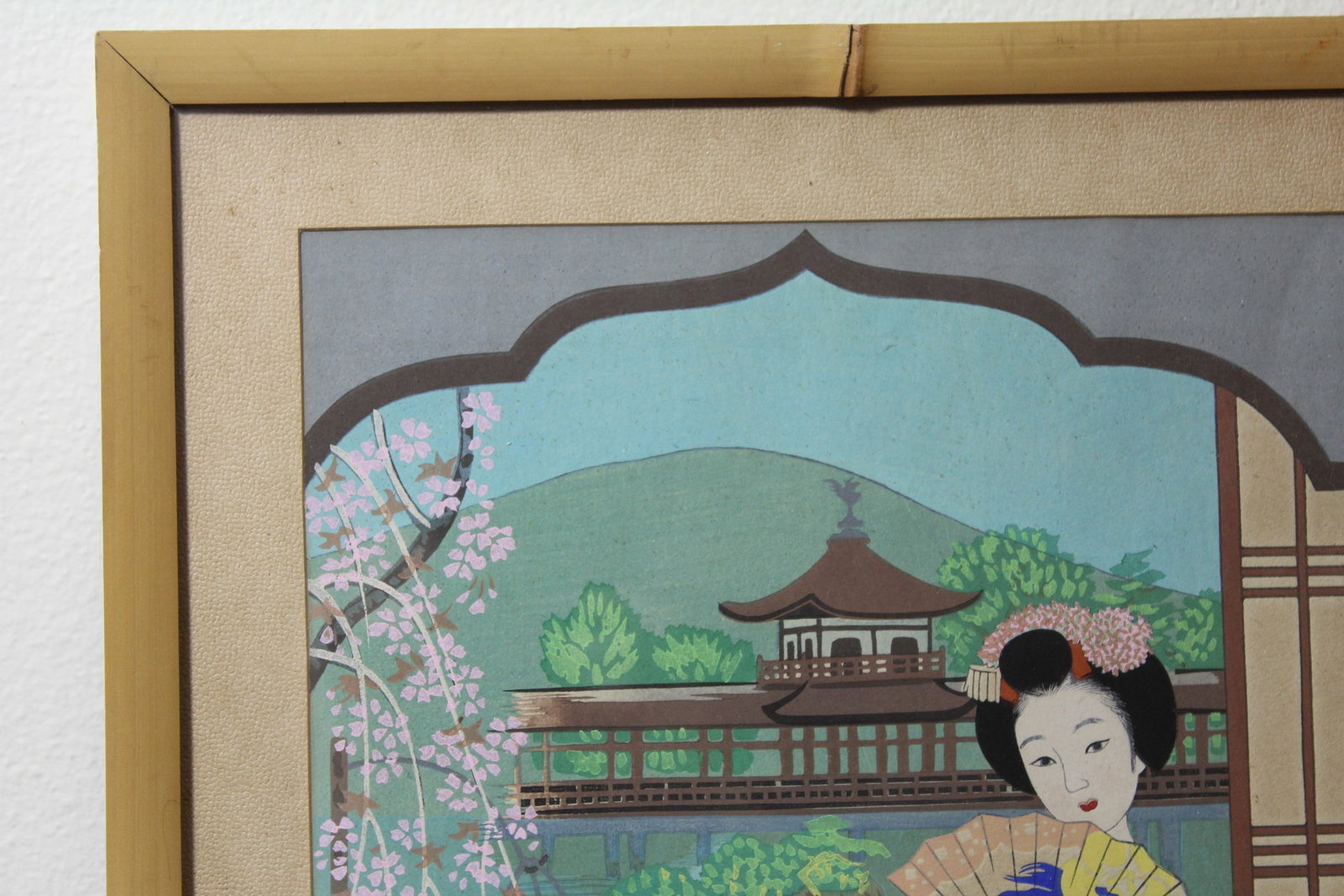 A Vintage Signed Japanese Pastel or Watercolor - 2