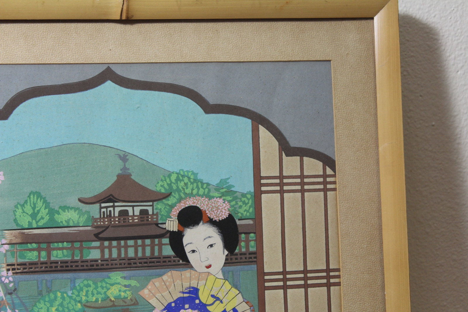 A Vintage Signed Japanese Pastel or Watercolor - 3