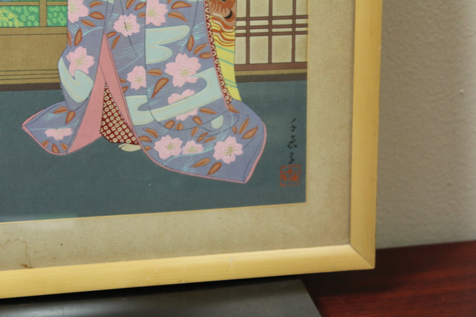 A Vintage Signed Japanese Pastel or Watercolor - 9