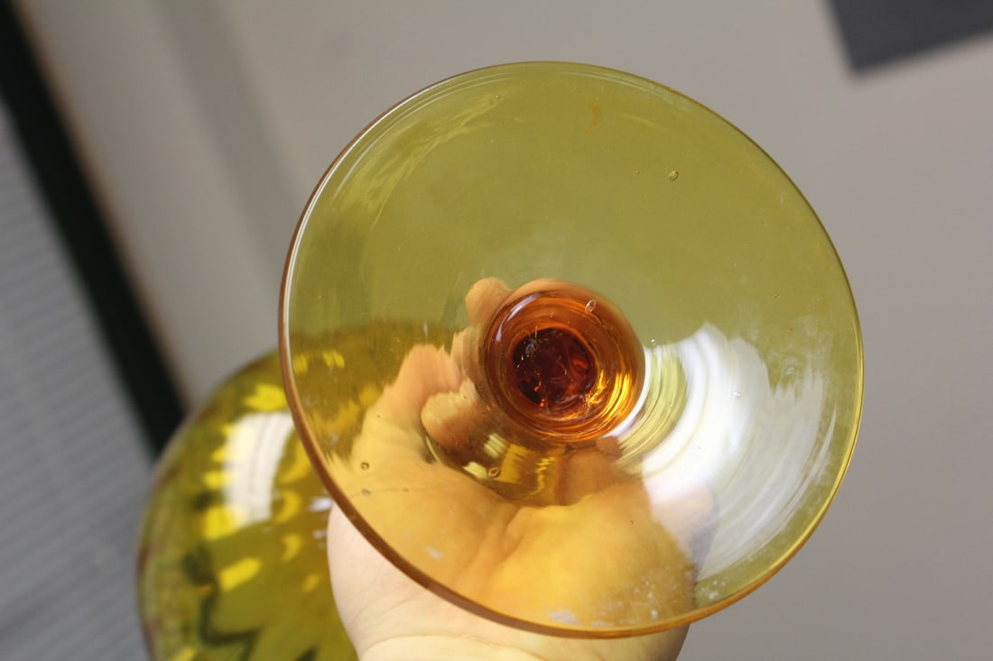 Amber Colour Glass Goblet/Bowl - 4