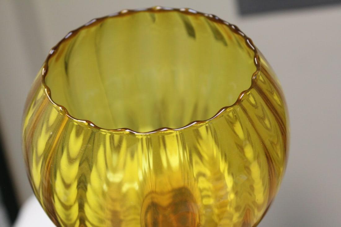 Amber Colour Glass Goblet/Bowl - 5
