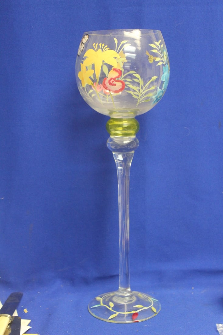 Lareg Hand Painted Goblet - 3