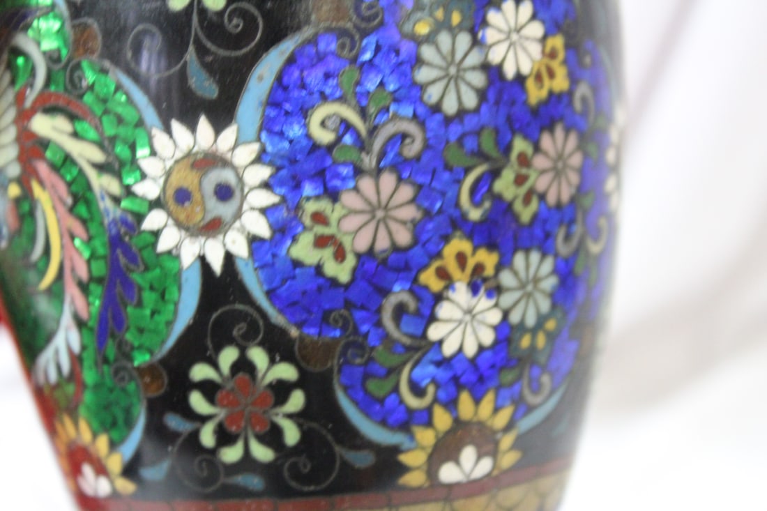 An Antique Japanese Ginbari Cloisonne Vase - 5