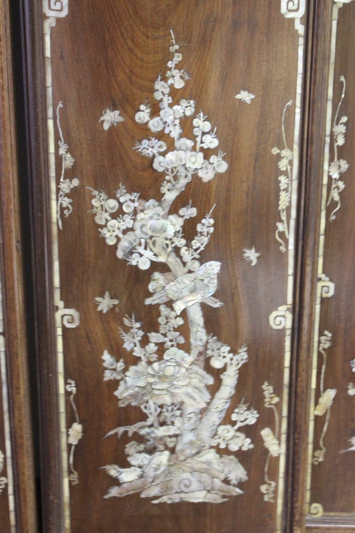 Chinese Mother of Pearl Inlaid Hardwood Panels - 5