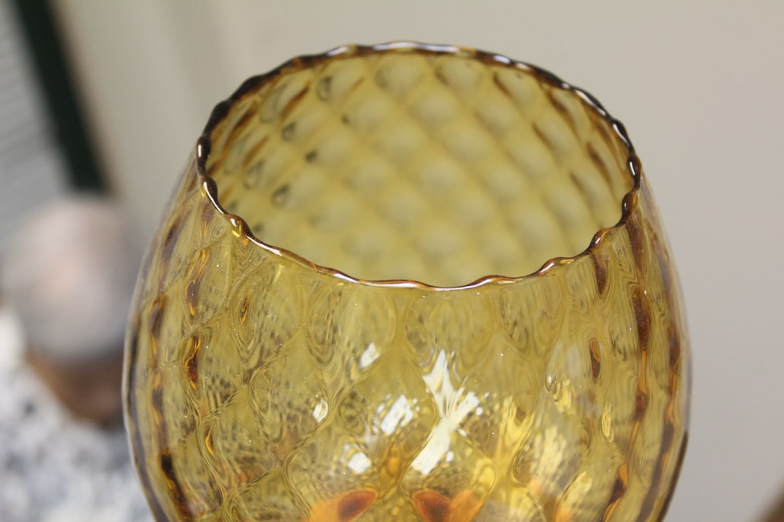 Amber Colour Glass Goblet/Bowl - 5