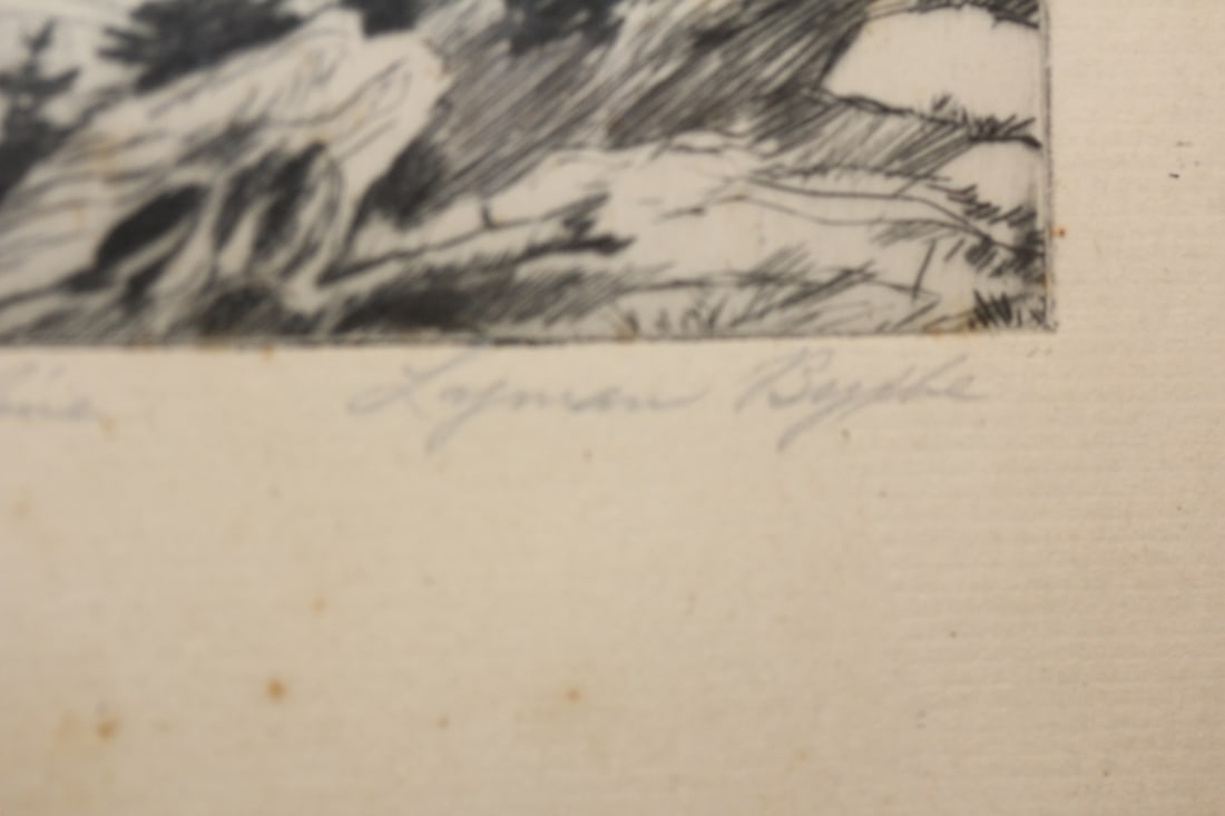 Framed Etching Timberline by Lyman Byxbe - 2