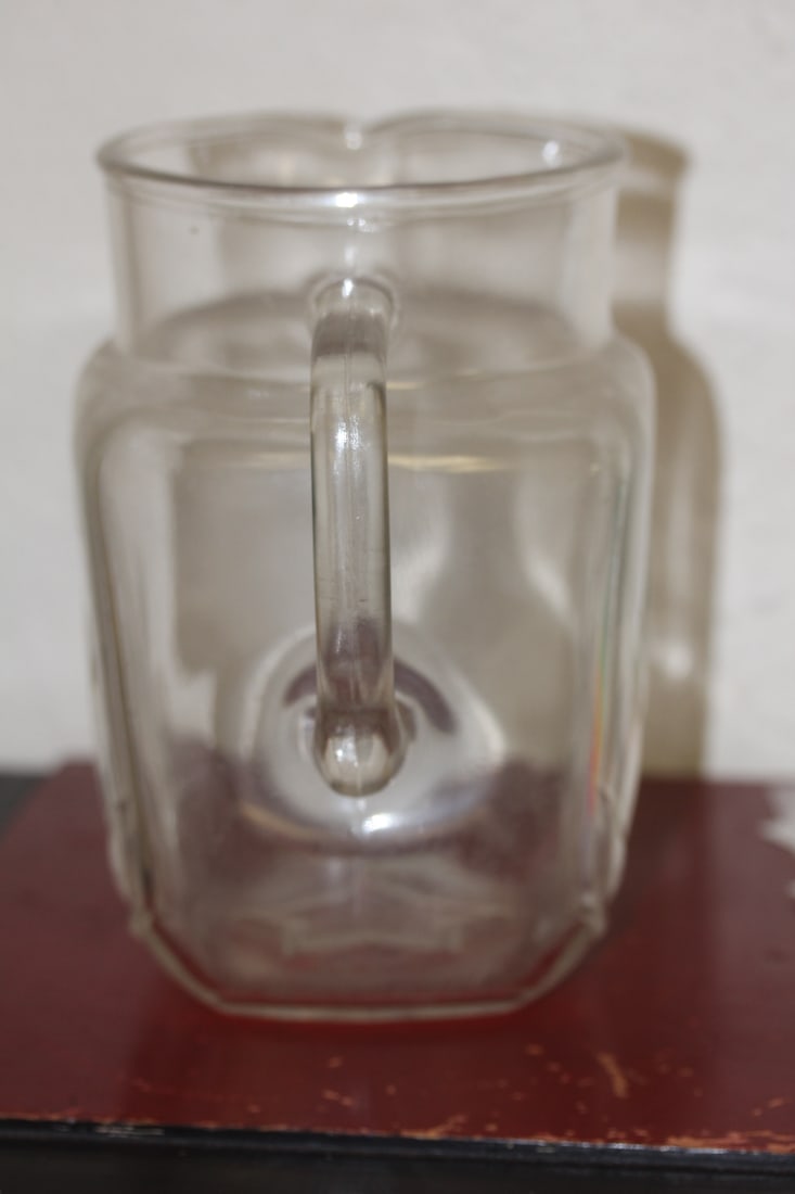Antique Clear Glass Pitcher - 2