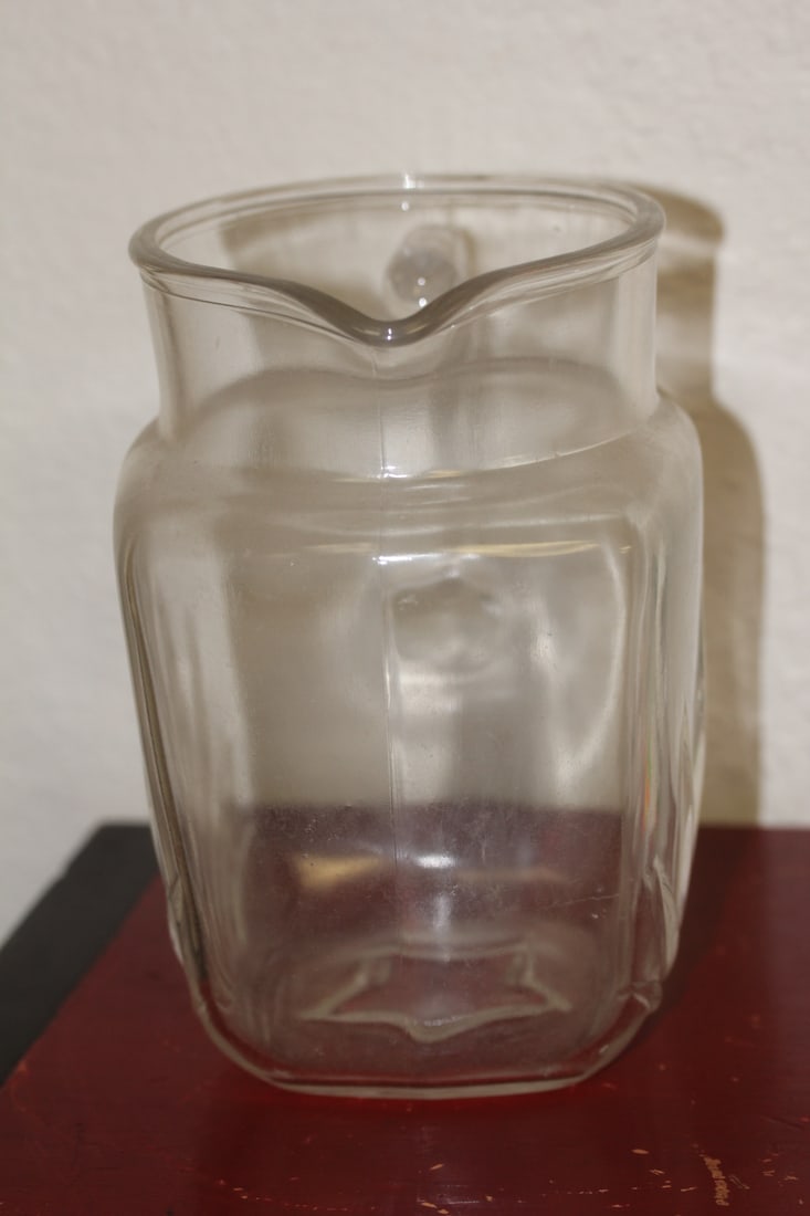 Antique Clear Glass Pitcher - 4