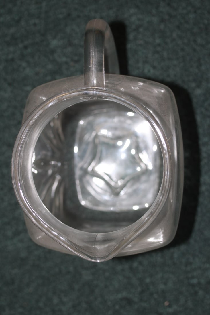 Antique Clear Glass Pitcher - 5